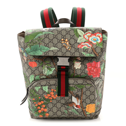 Gucci GG Supreme Monogram Tian Web Single Buckle Backpack Beige Multicolor New Acero 1 of 11