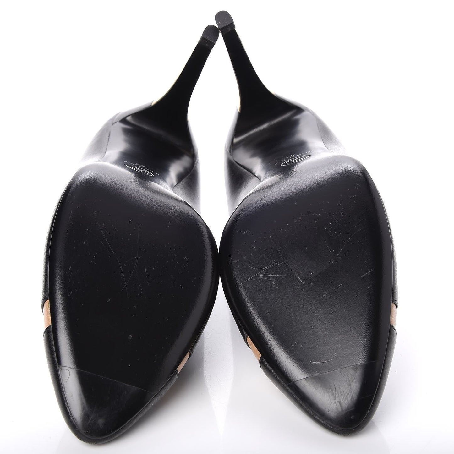 Lambskin Cap Toe CC Pumps 41 Black Beige