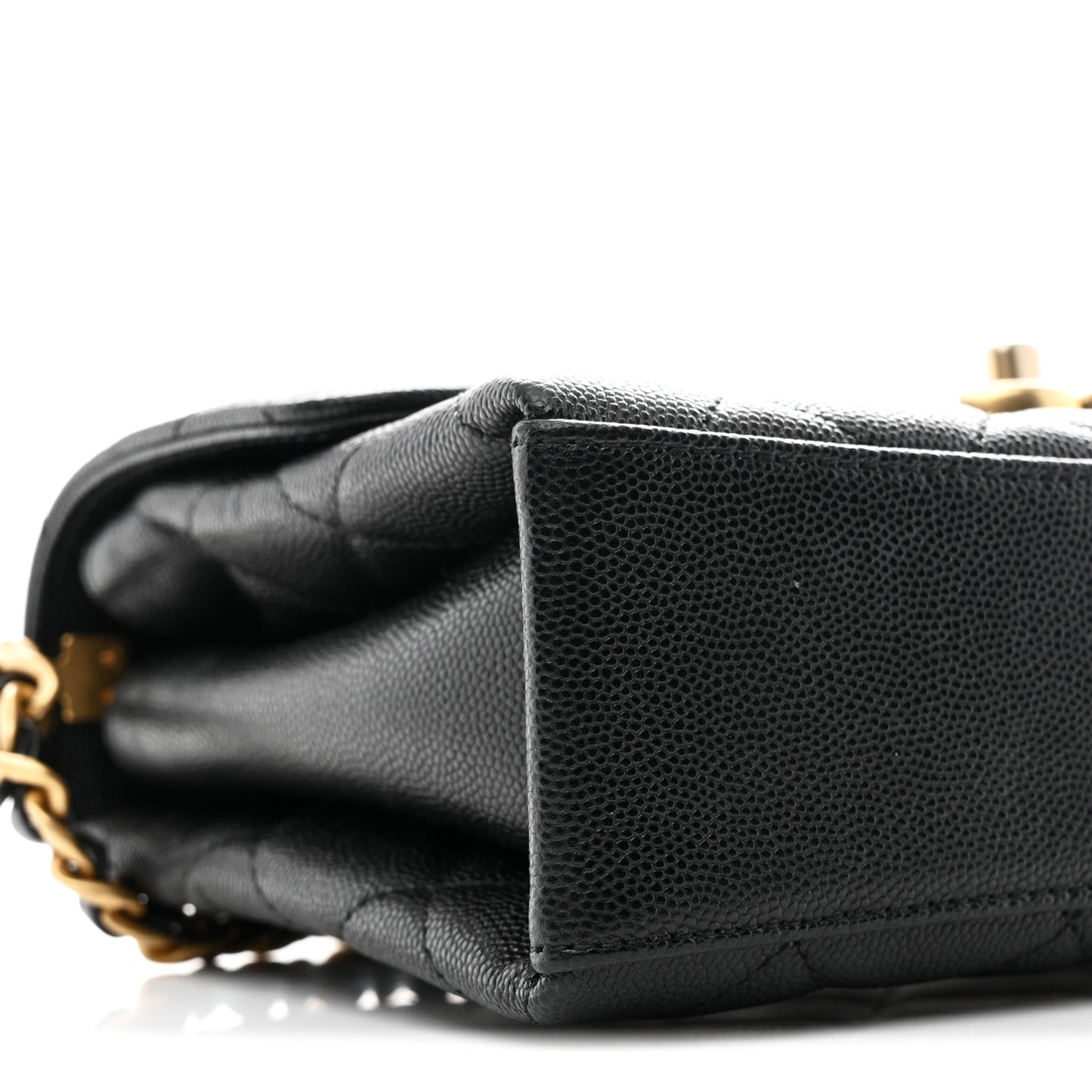 Caviar Quilted Medium Carry Me Top Handle Flap Black