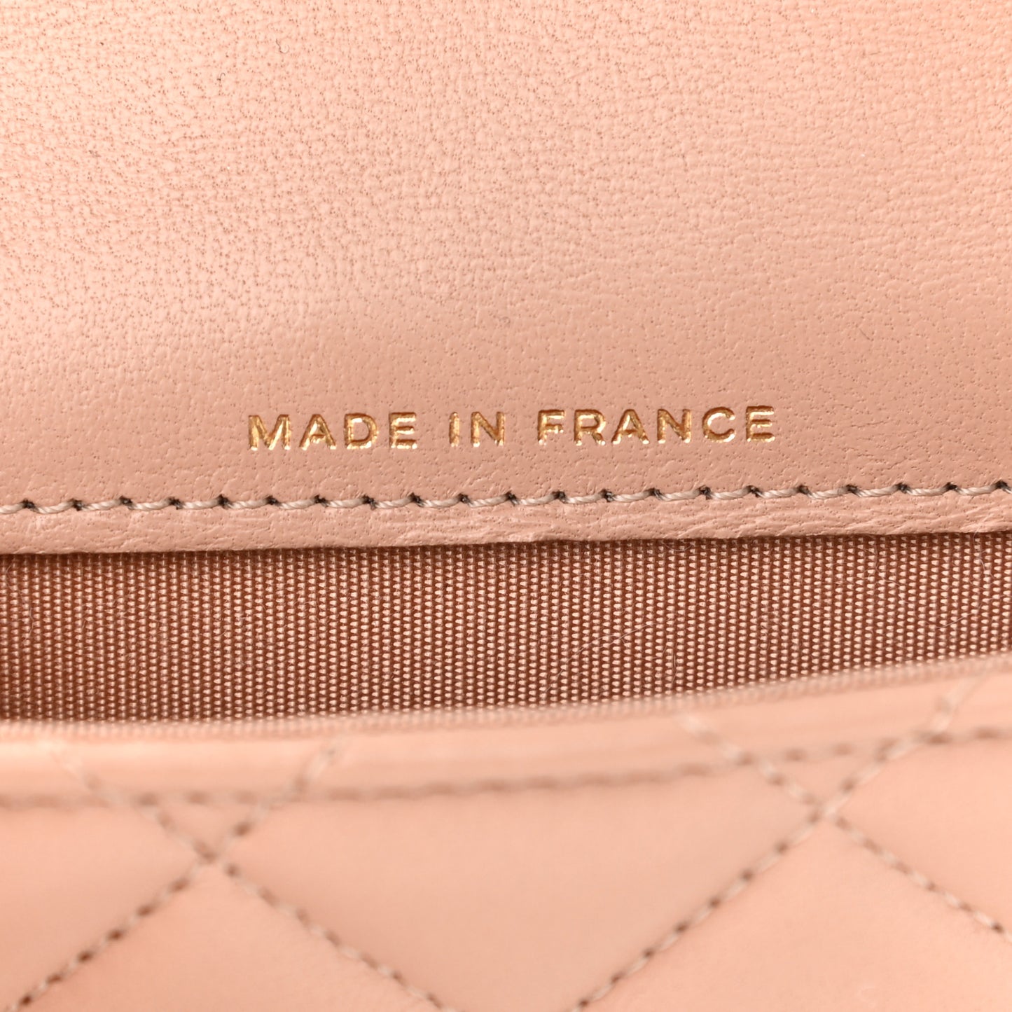 Lambskin Quilted Top Handle Flap Coin Purse With Chain Beige