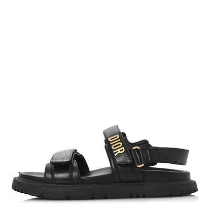 Christian Dior Lambskin Dioract 10mm Sandals 39 Black 1 of 15