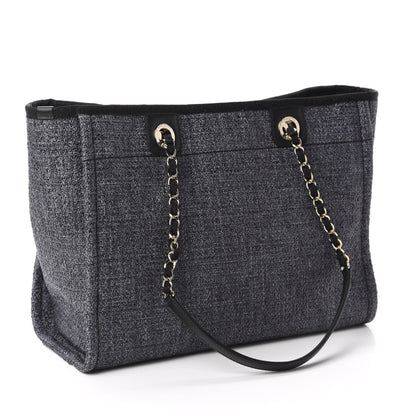 Chanel Woven Straw Raffia Small Deauville Tote Charcoal 3 of 11