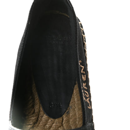 Saint Laurent Canvas Nappa Elba Light Logo Embroidered Espadrilles 37.5 Black 6 of 9