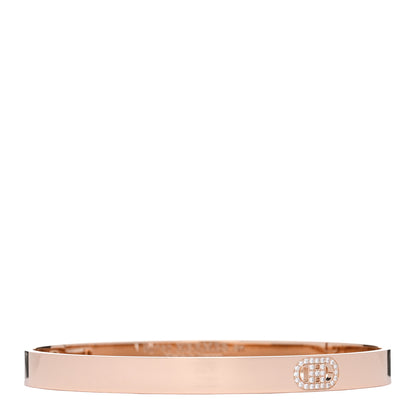 Hermes 18K Rose Gold Diamond PM H D'Ancre Bracelet SH 1 of 4