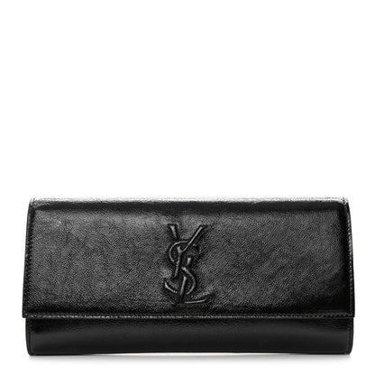 Saint Laurent Textured Patent Monogram Small Belle De Jour Clutch Black 1 of 8