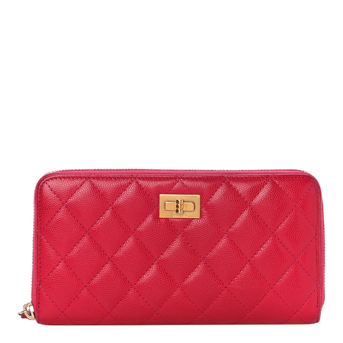 Caviar Quilted Reissue Zip Around Wallet Pink