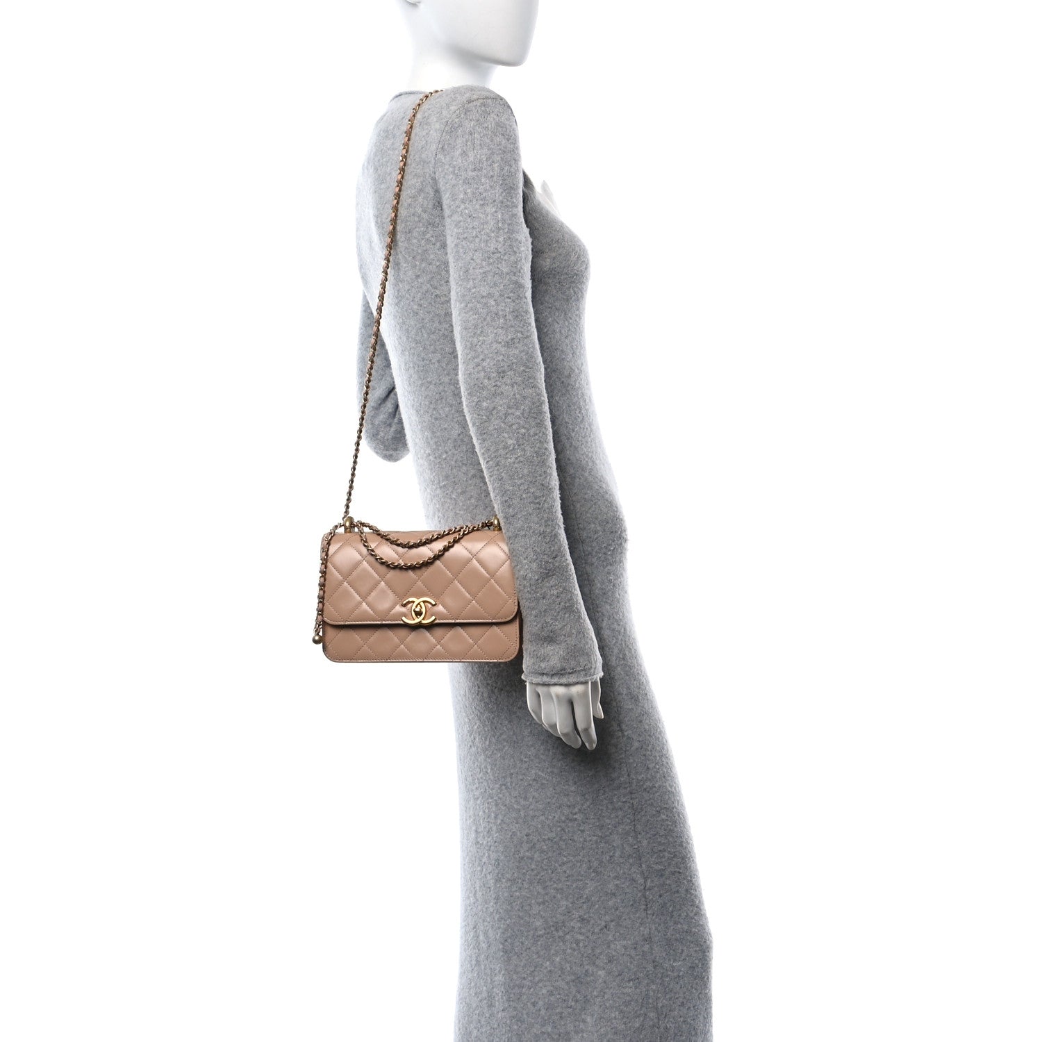 Chanel Calfskin Quilted Perfect Fit Flap Beige 3 of 10