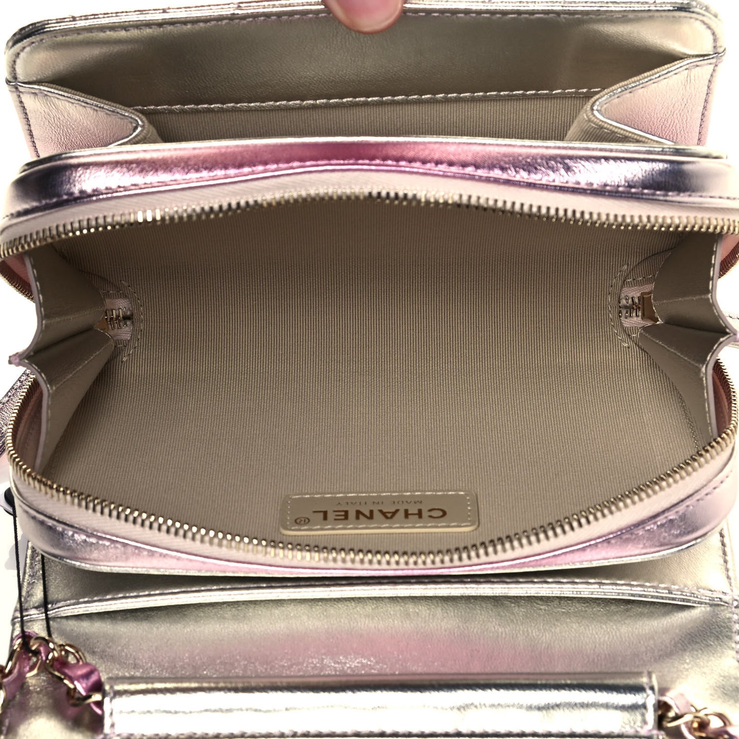 Metallic Lambskin Like A Wallet Flap Golden Pink