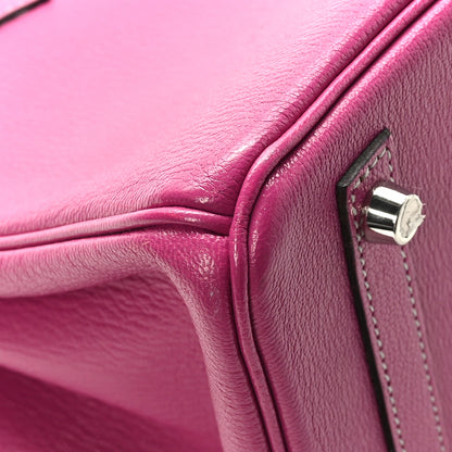 Hermes Chevre de Coromandel Horseshoe Birkin 30 Rose Pourpre Anemone 10 of 11