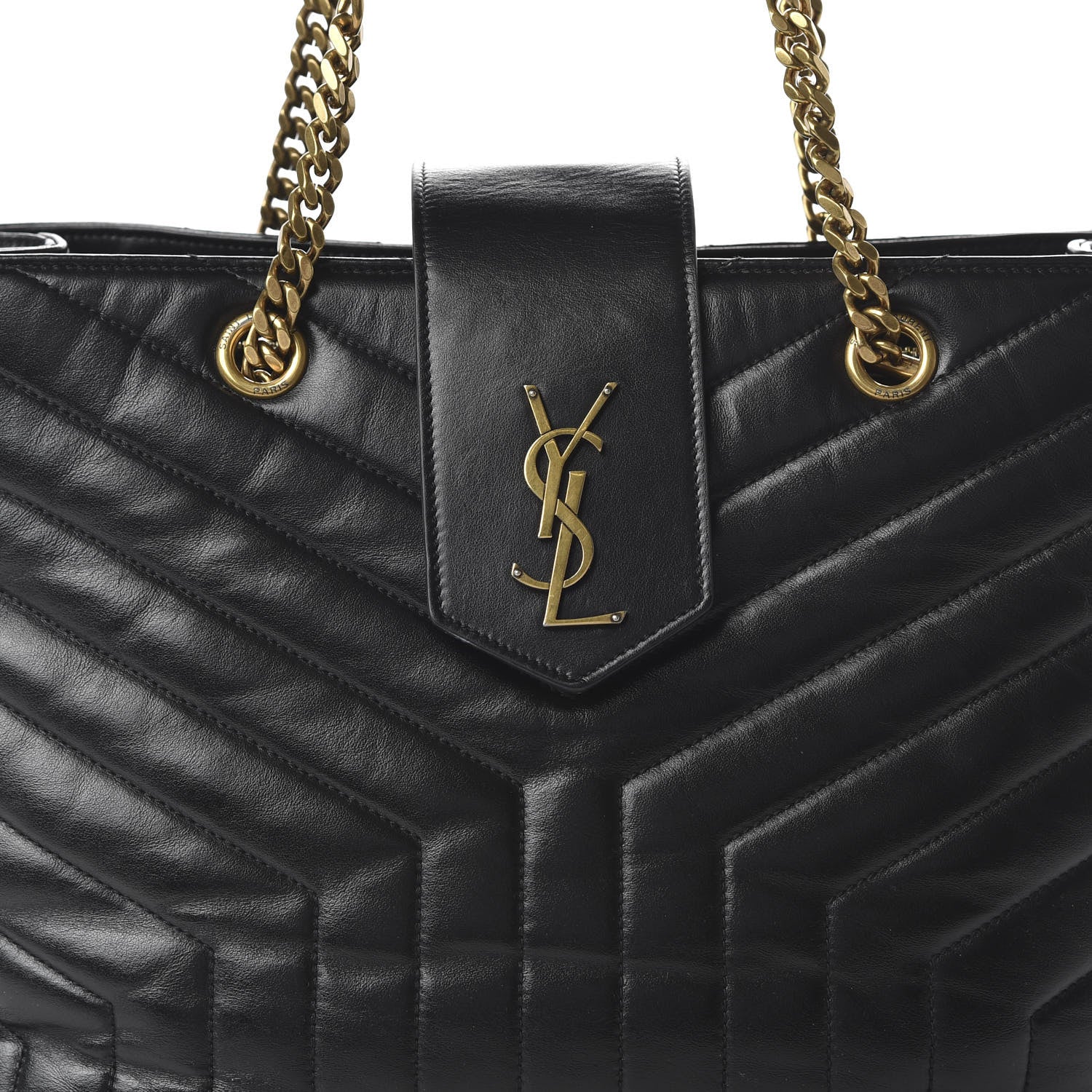 Saint Laurent Calfskin Y Quilted Monogram Large Loulou Shopper Black 9 of 9