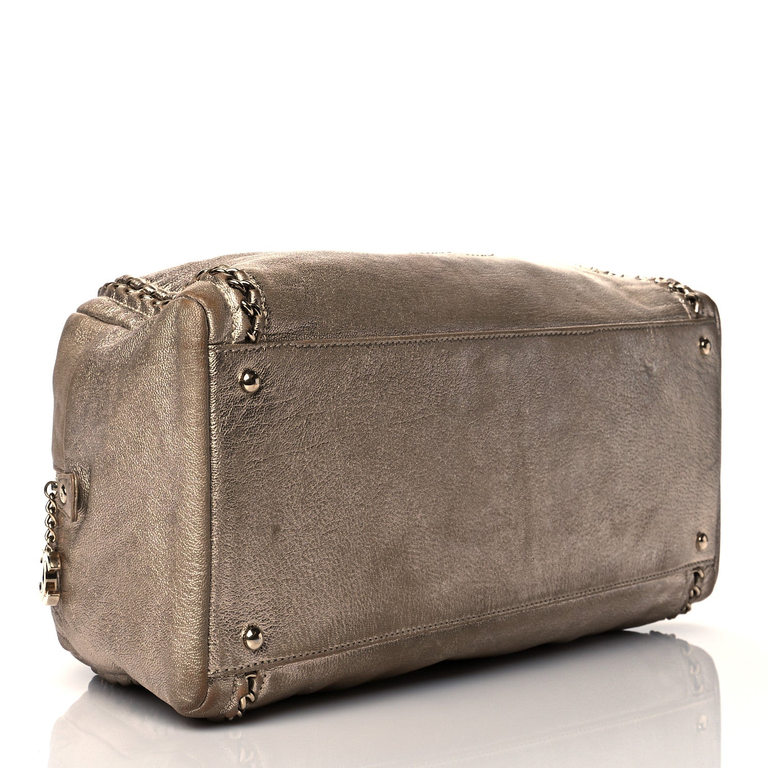 Chanel Metallic Goatskin Large Luxe Ligne Bowler Gold 3 of 15