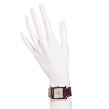 Hermes Stainless Steel Barenia 26mm Heure H Hour Quartz Watch Fauve 2 of 7