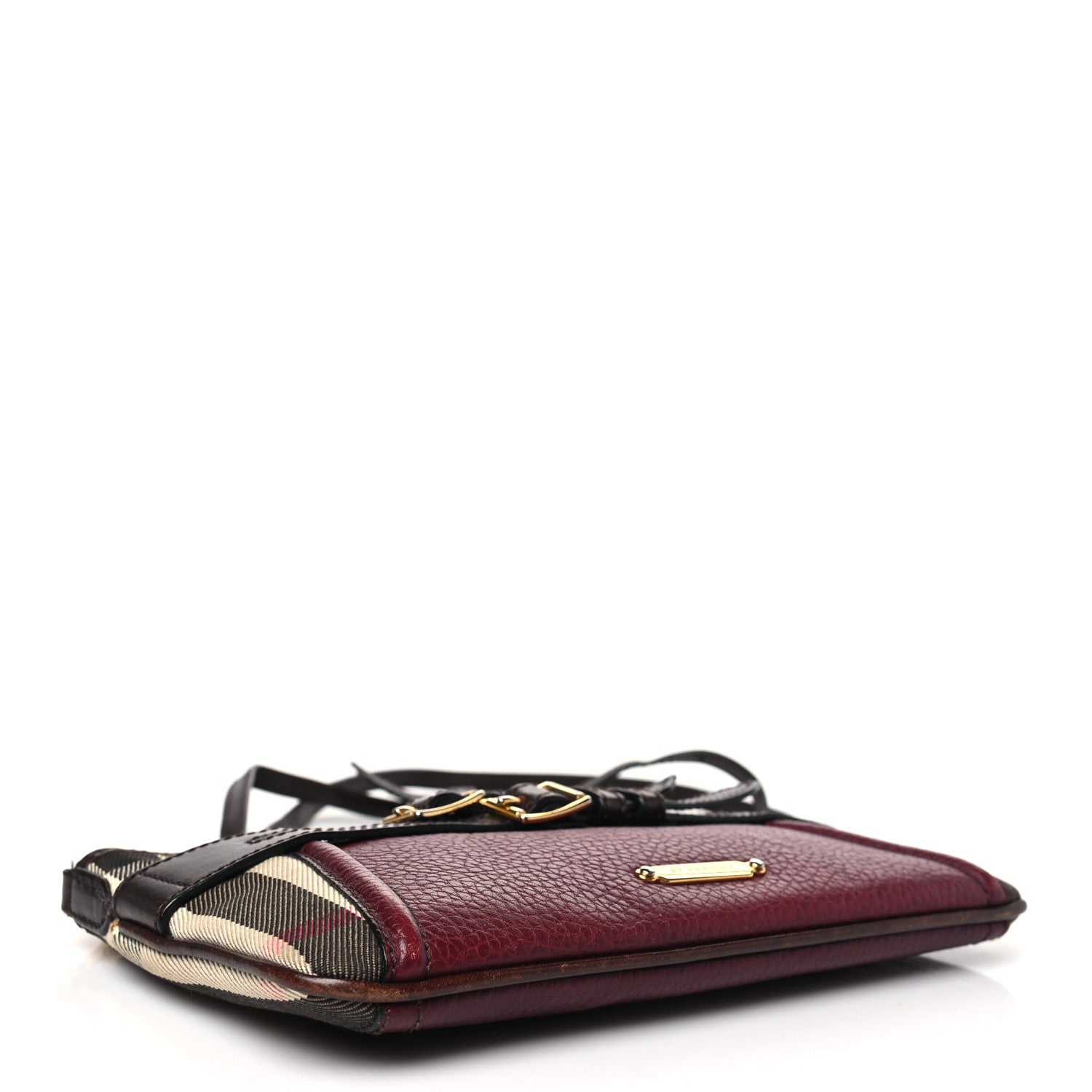 Burberry House Check Bridle Calfskin Peyton Crossbody Burgundy 4 of 10