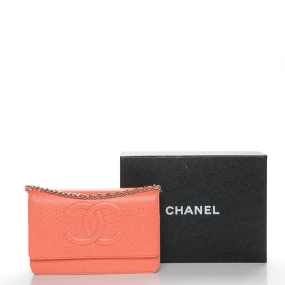 Chanel Caviar Timeless CC Wallet On Chain WOC Coral 9 of 9