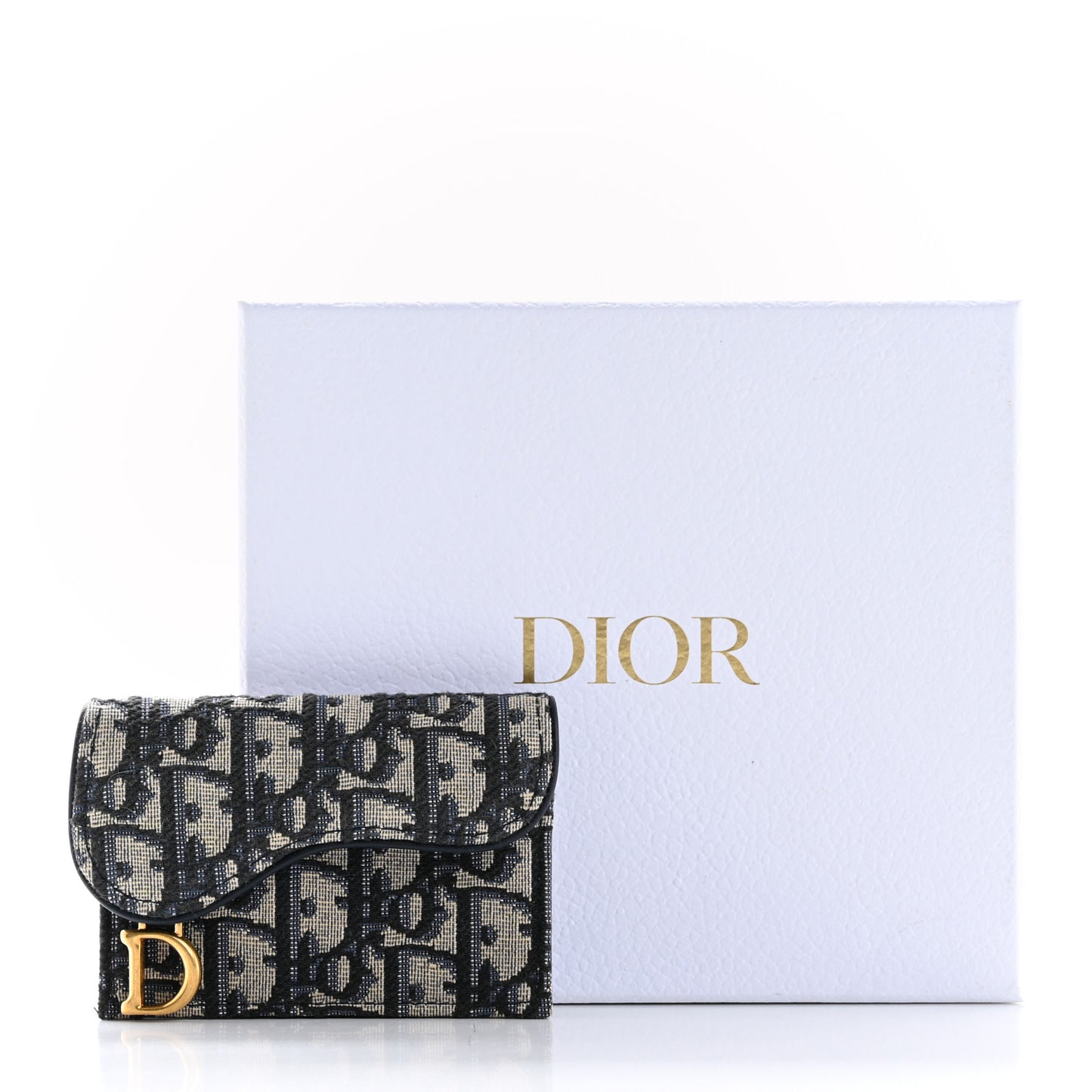 Oblique Saddle Card Holder Blue