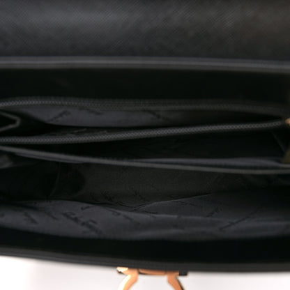 Salvatore Ferragamo Hammered Calfskin Gancini Top Handle Bag Black 5 of 9