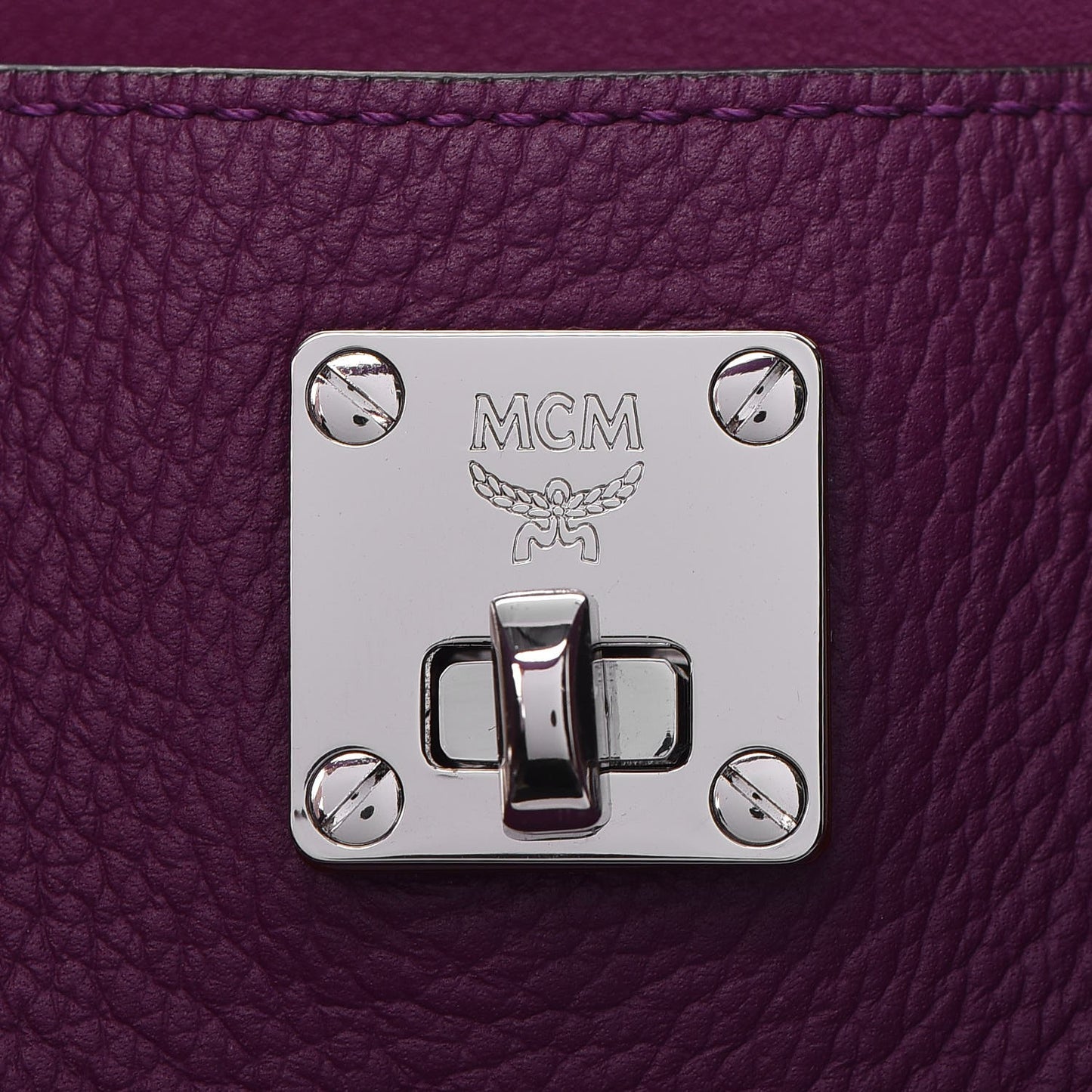 Grained Calfskin Medium Milla Hobo Purple