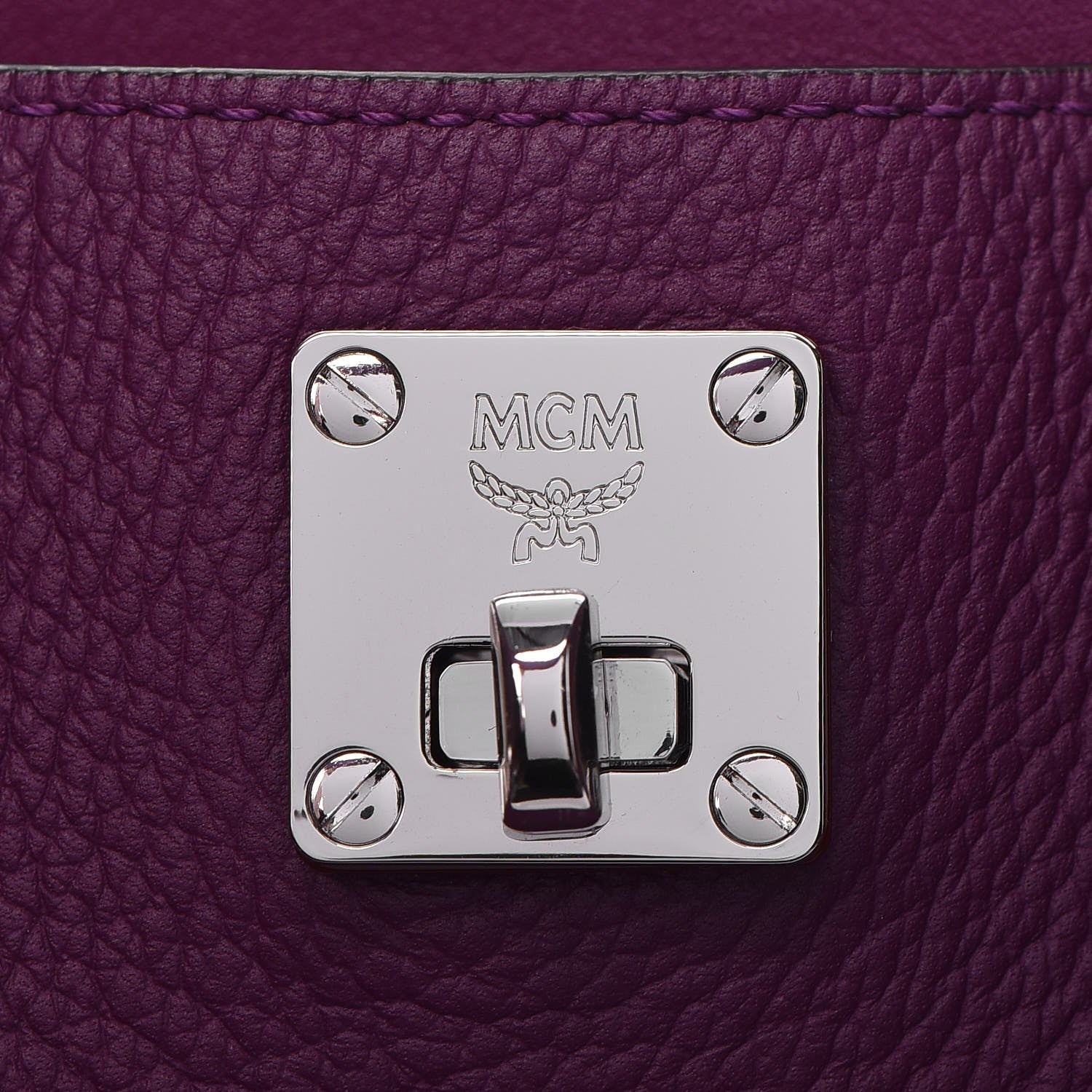MCM Grained Calfskin Medium Milla Hobo Purple 6 of 15