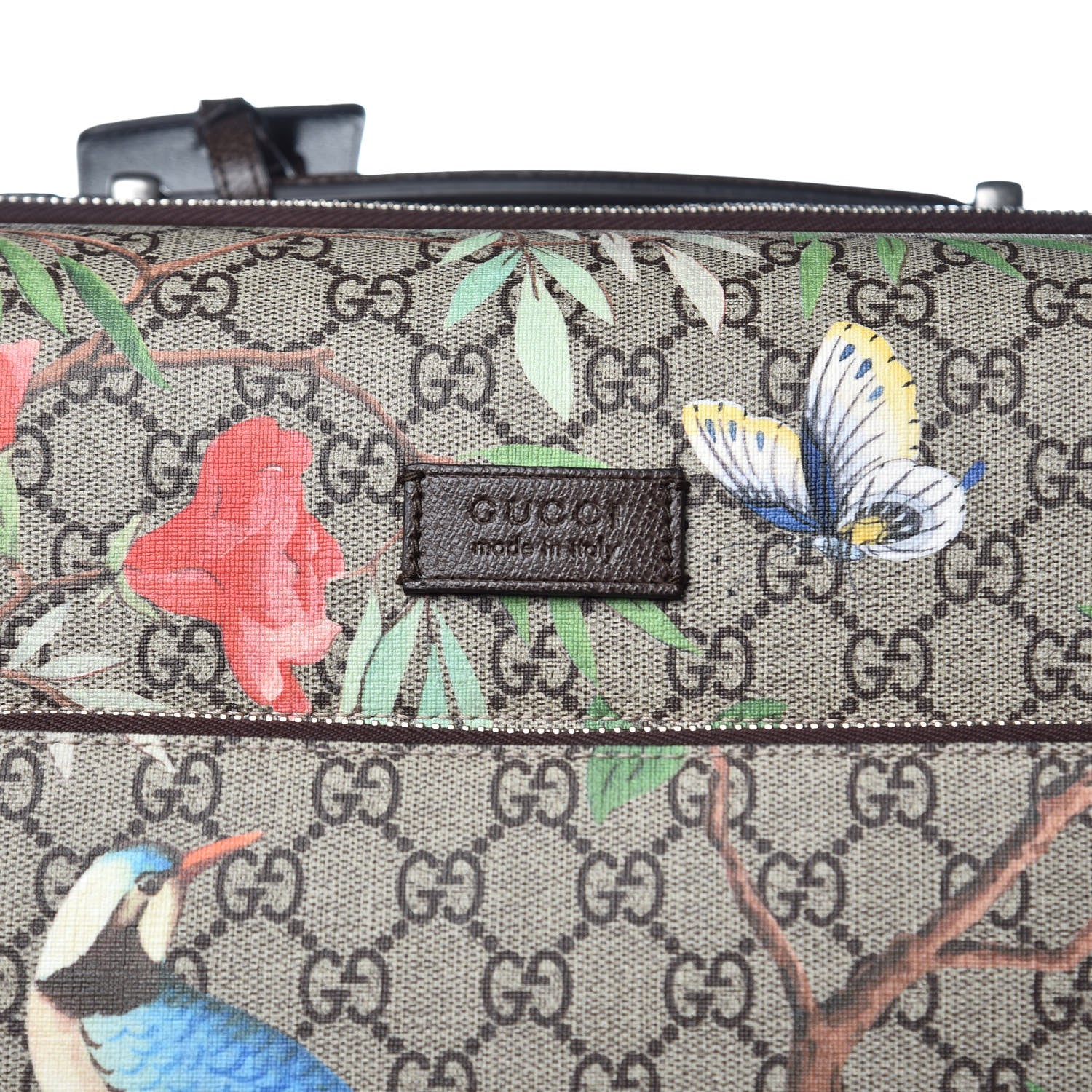 Gucci GG Supreme Monogram Tian Carry On Trolley Beige Multicolor New Acero 9 of 12