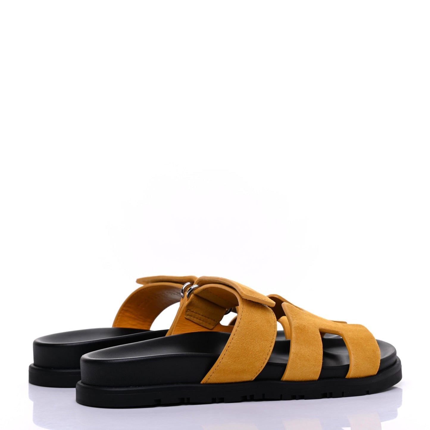 Suede Goatskin Womens Chypre Sandals 35.5 Jaune Mimosa