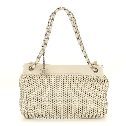 Chanel Calfskin Small Braided CC White 1 of 12