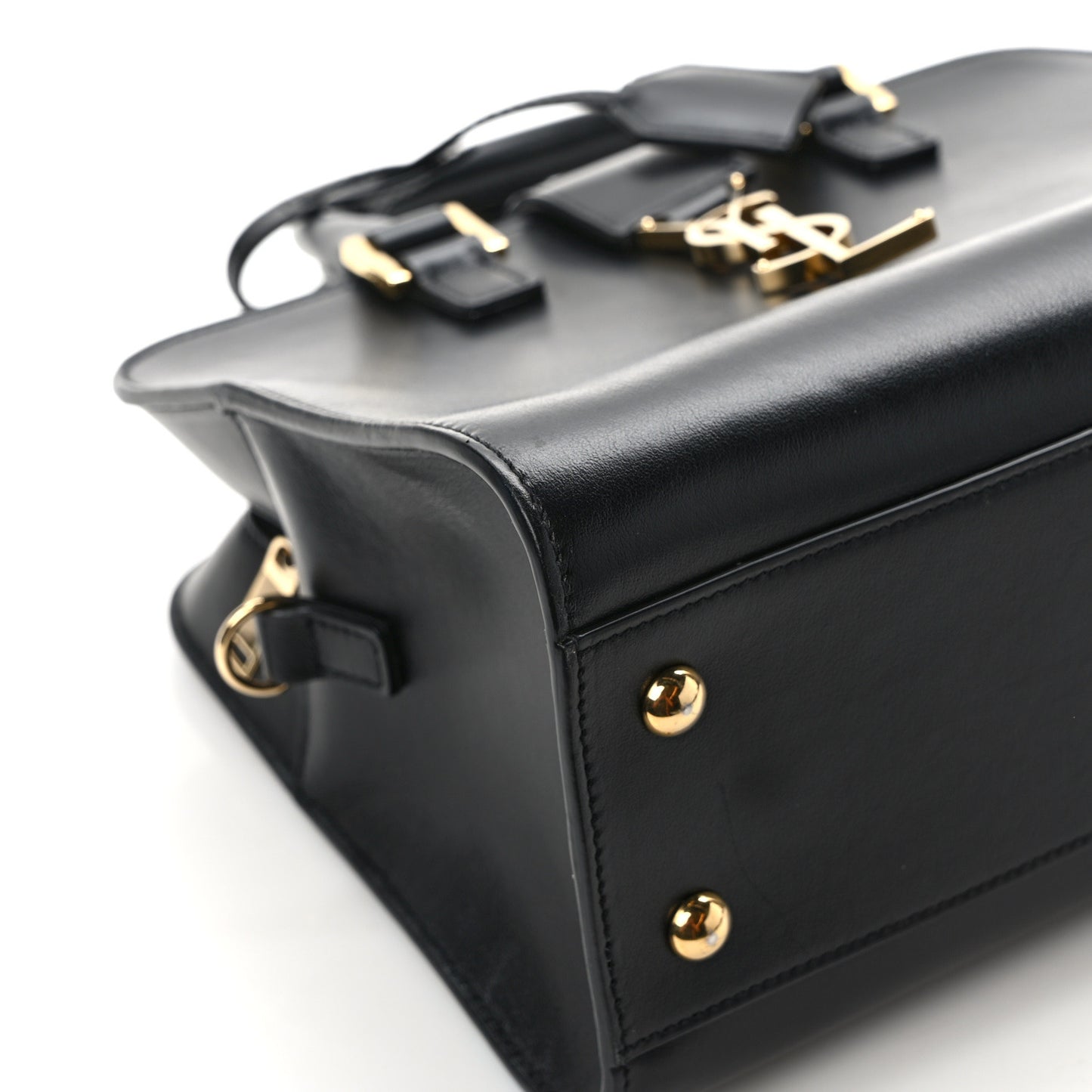 SAINT LAURENT Calfskin Monogram Baby Cabas Black