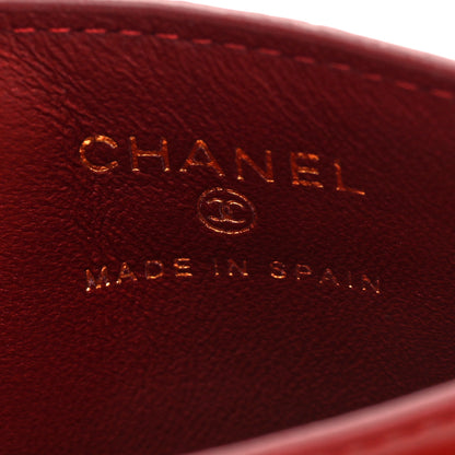Chanel Calfskin Crocodile Embossed Crococo Card Holder Burgundy 6 of 8