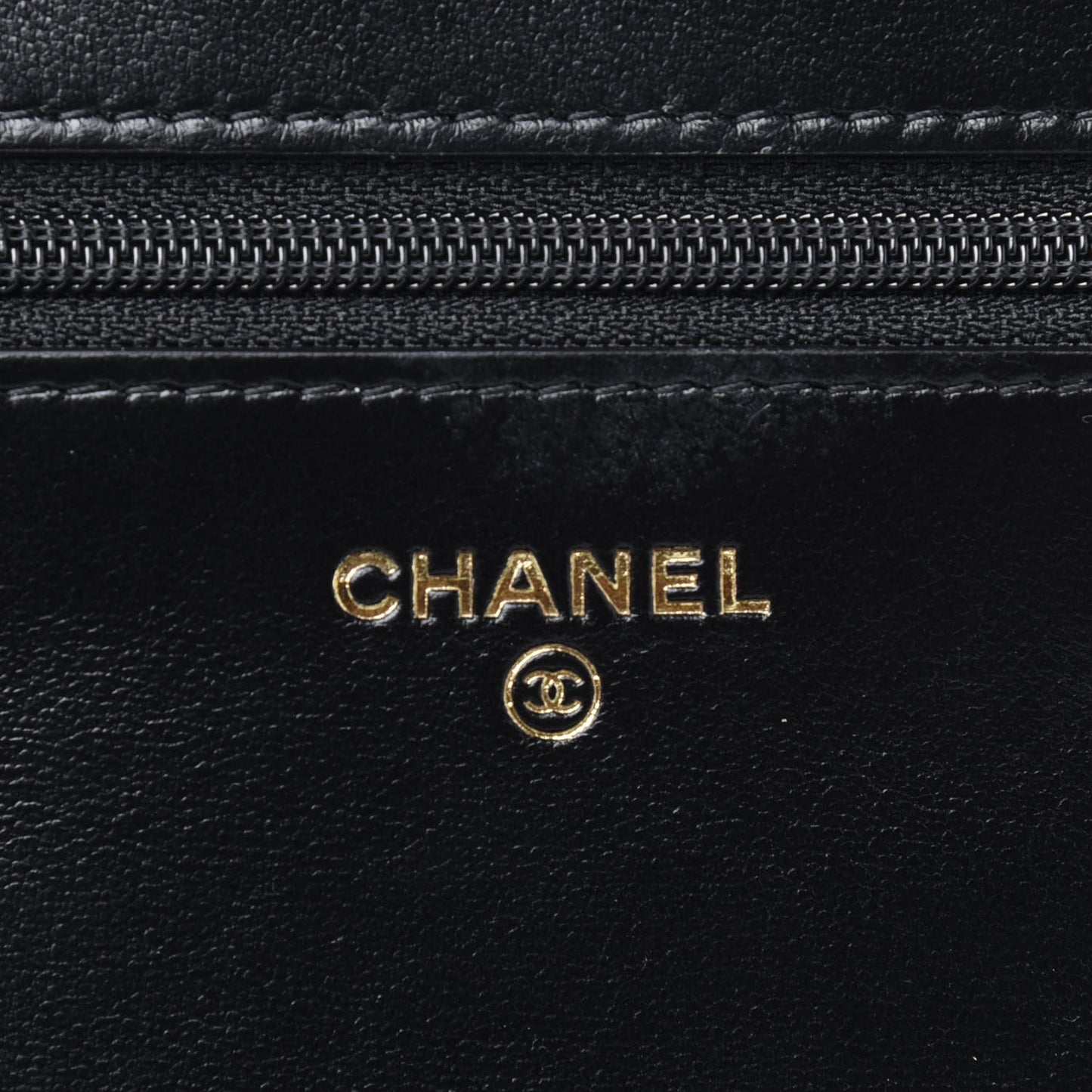 Lambskin Quilted Chain Around Wallet On Chain WOC Black