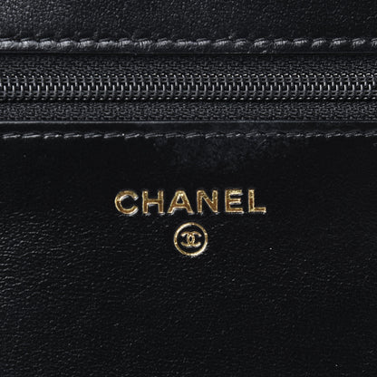 Chanel Lambskin Quilted Chain Around Wallet On Chain WOC Black 6 of 13