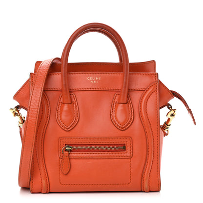 Celine Smooth Calfskin Nano Luggage Orange 1 of 22
