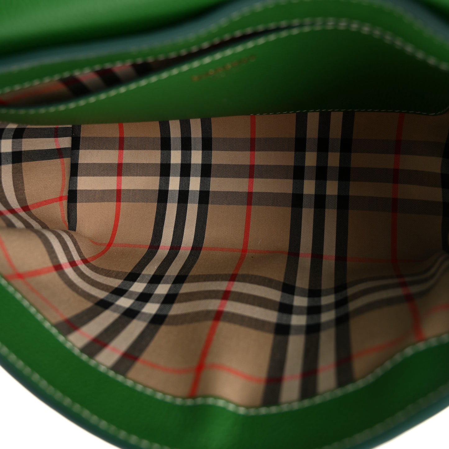 Grainy Calfskin Vintage Check Note Crossbody Bag Ivy Green