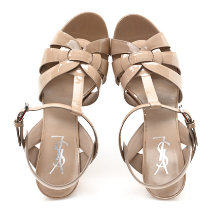 Saint Laurent Patent Tribute 75 Platform Sandals 37.5 Soft Nude 2 of 10