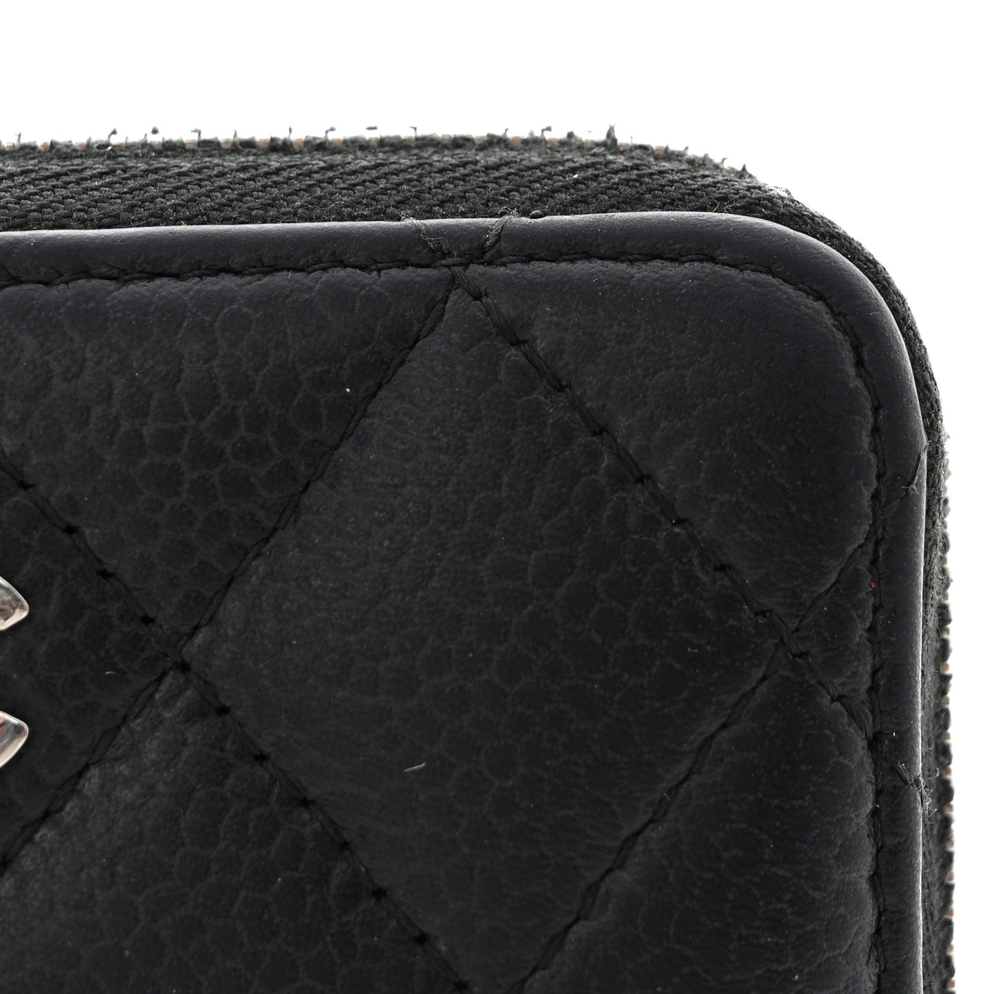 Caviar Quilted Zip Coin Purse Black