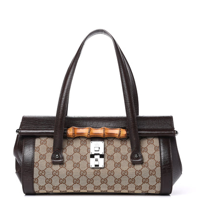 Gucci Monogram Bamboo Bullet Bag Dark Brown 1 of 15