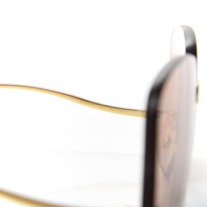 Gucci Rimless Sunglasses GG0355S Gold Flash Pink 6 of 9