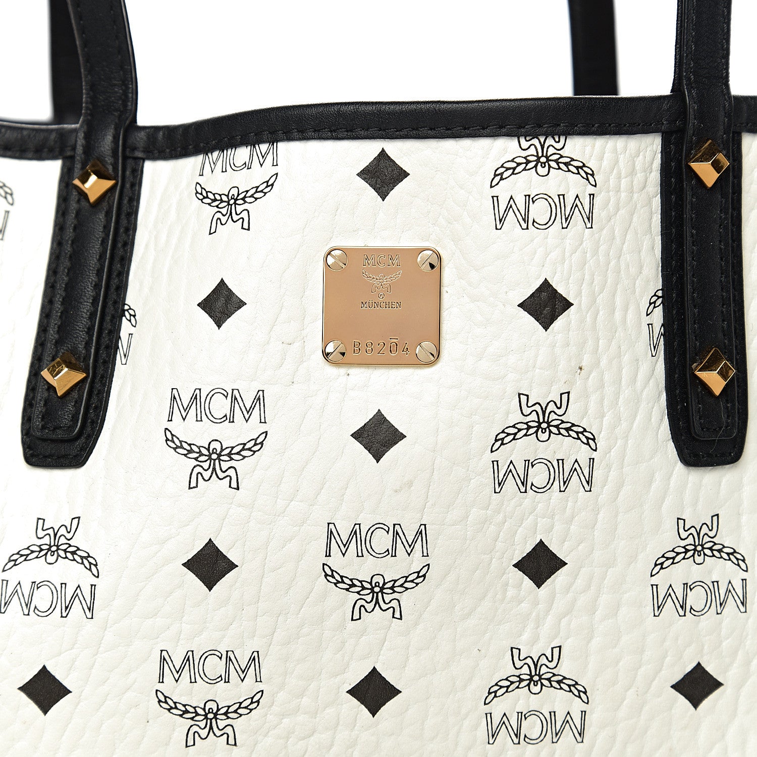 MCM Visetos Medium Project Reversible Shopper Tote White 19 of 19