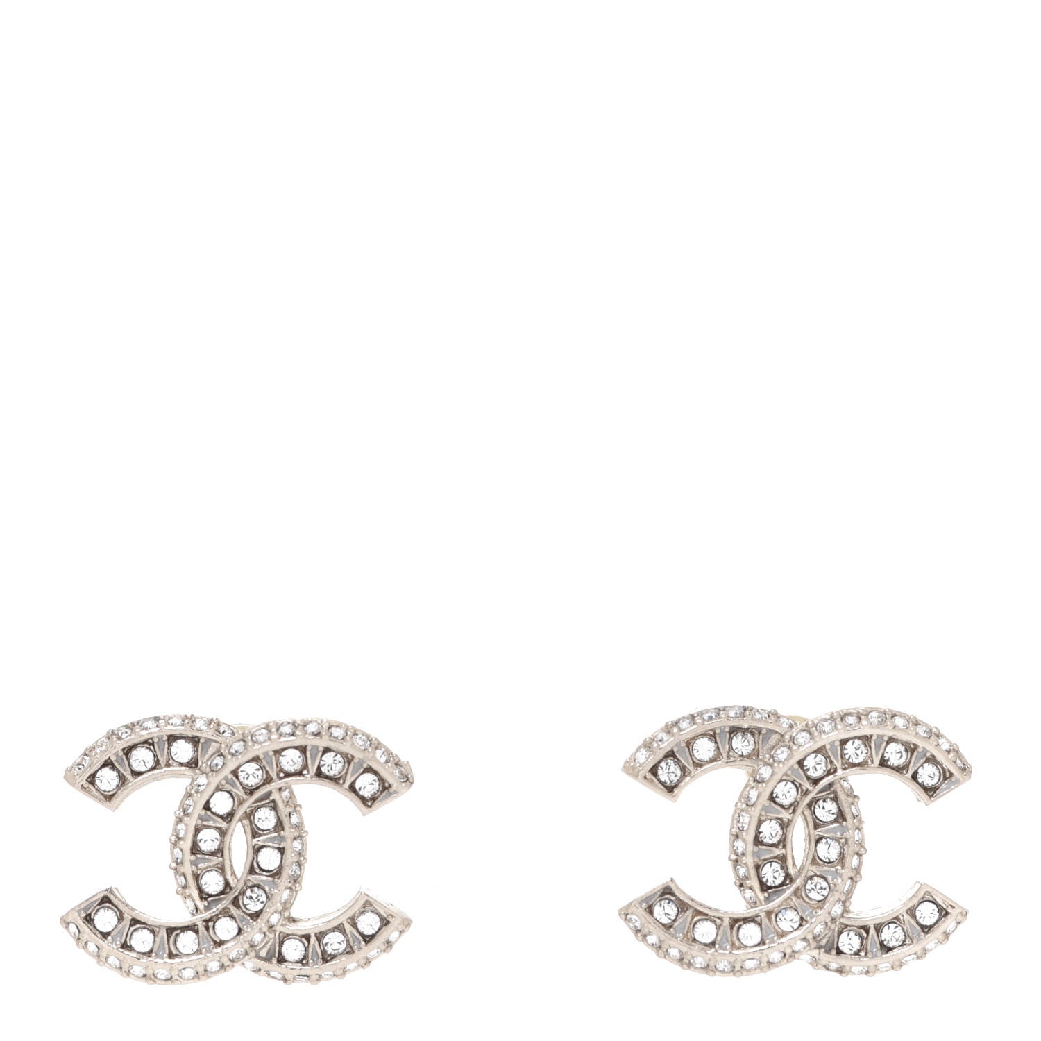 Chanel Crystal Timeless CC Earrings Light Gold 1 of 5