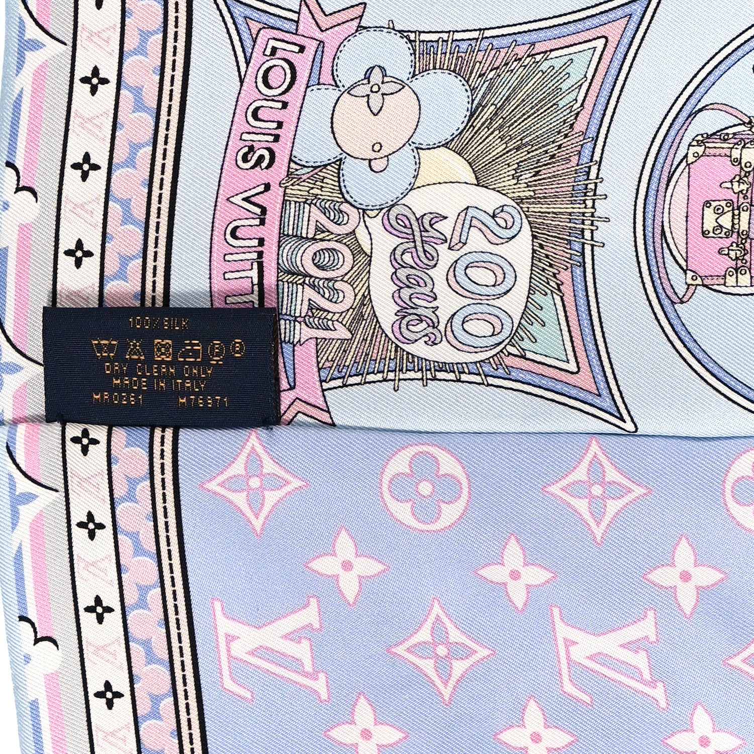 Louis Vuitton Silk Monogram Louis In A Comic Bandeau Bleu 4 of 4