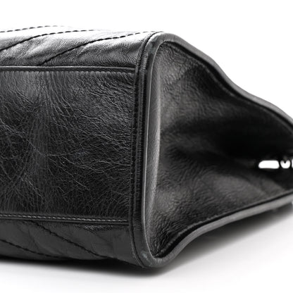 Saint Laurent Crinkled Calfskin Matelasse Monogram Large Niki Shopper Tote Black 10 of 17