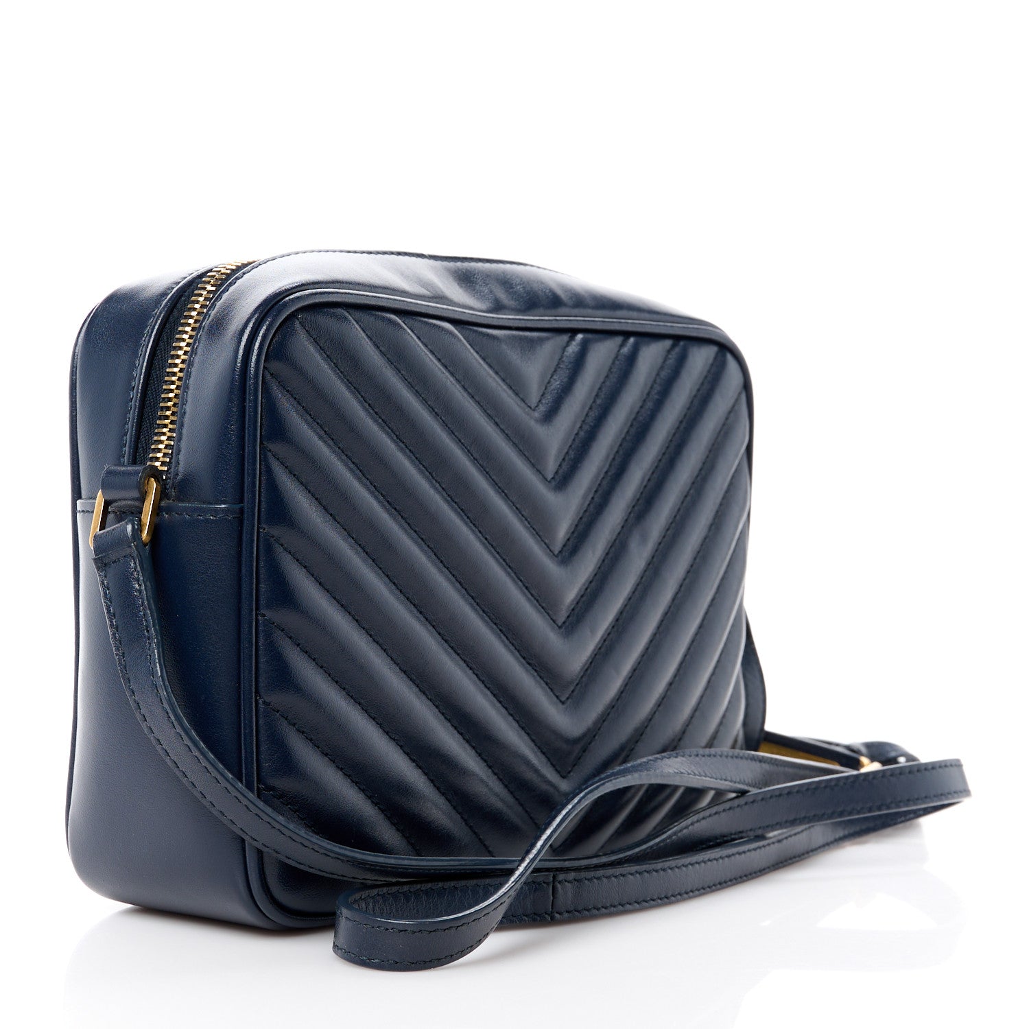 Saint Laurent SAINT LAURENT Calfskin Matelasse Monogram Lou Camera Bag Navy 3 of 10