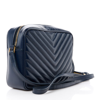 Saint Laurent SAINT LAURENT Calfskin Matelasse Monogram Lou Camera Bag Navy 3 of 10