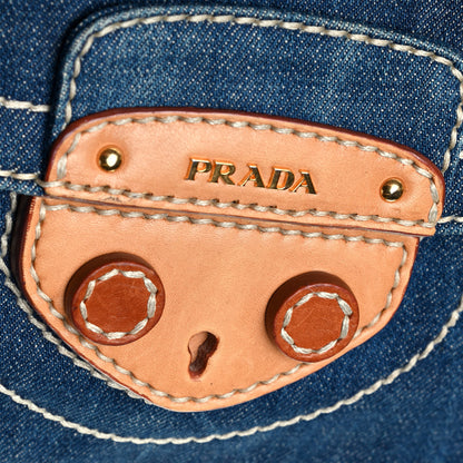 Prada Denim Shoulder Bag Avio 6 of 8