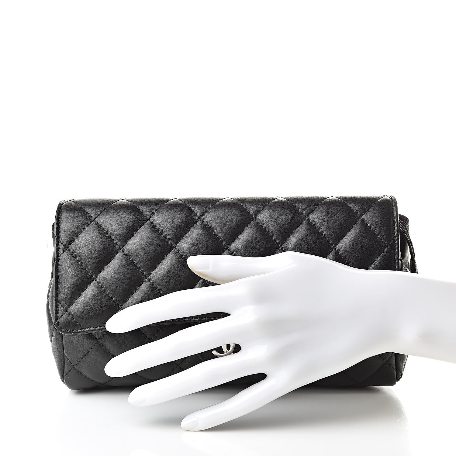 Chanel Lambskin Quilted Flap Cosmetic Case Black 2 of 9