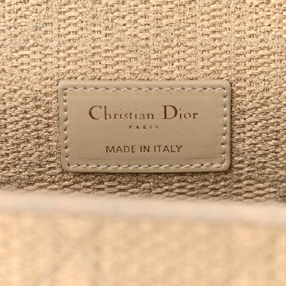 Christian Dior Canvas Embroidered Cannage Large Caro Bag Beige 6 of 9