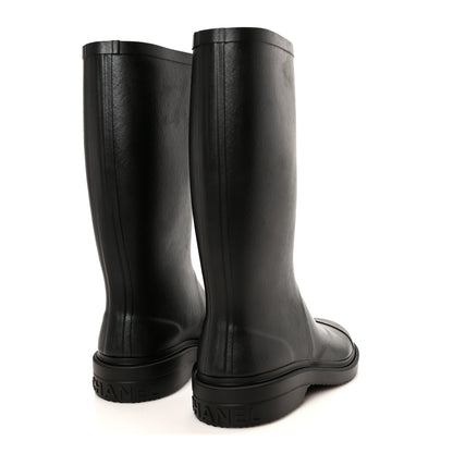 Chanel Caoutchouk CC High Boots 39 Black 5 of 10