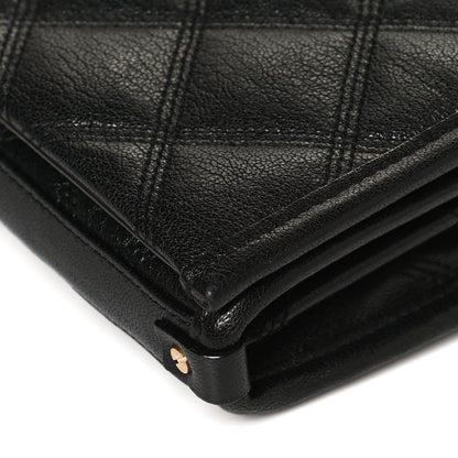 Saint Laurent Lambskin Diamond Quilted Becky Chain Wallet Black 11 of 13
