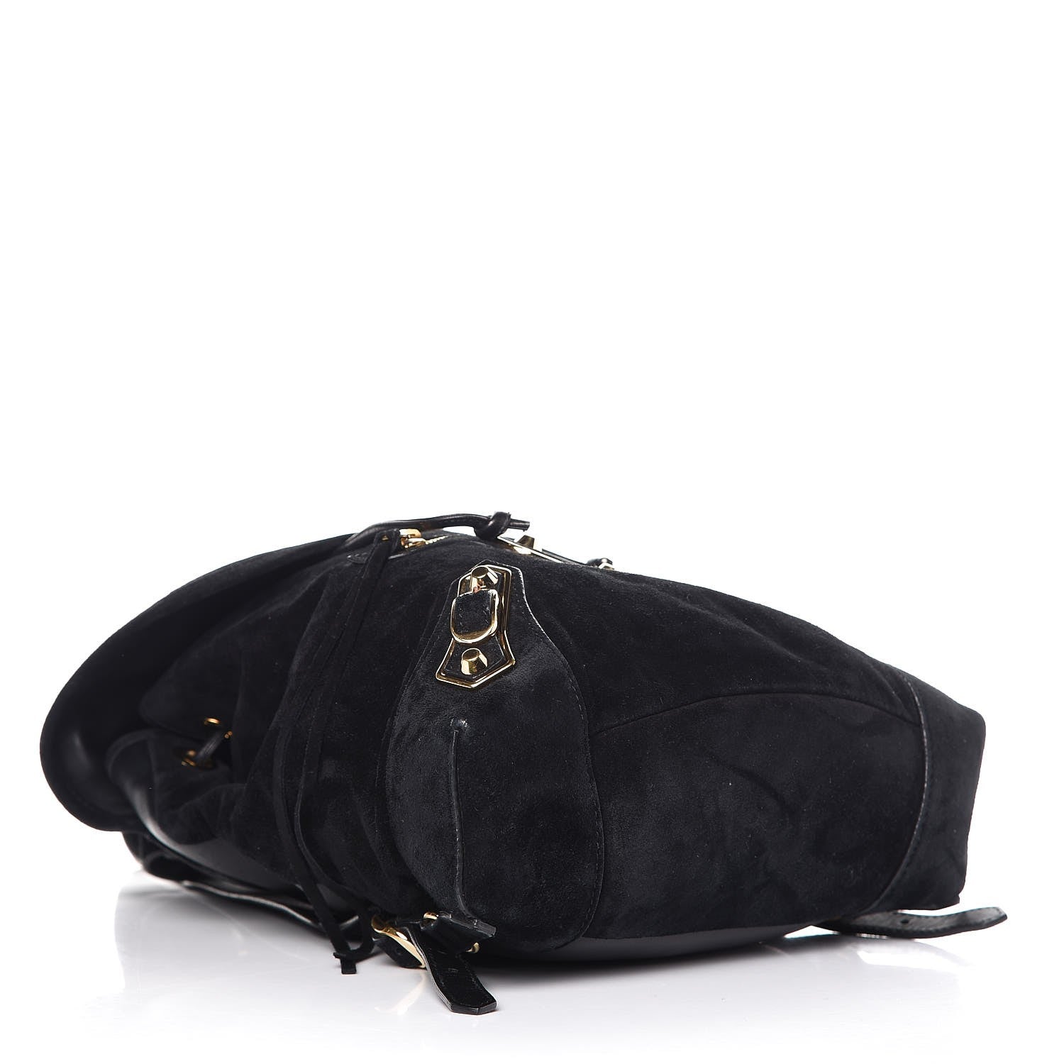 Balenciaga Baby Daim Suede Gold Metallic Edge Hardware Backpack Black 4 of 12