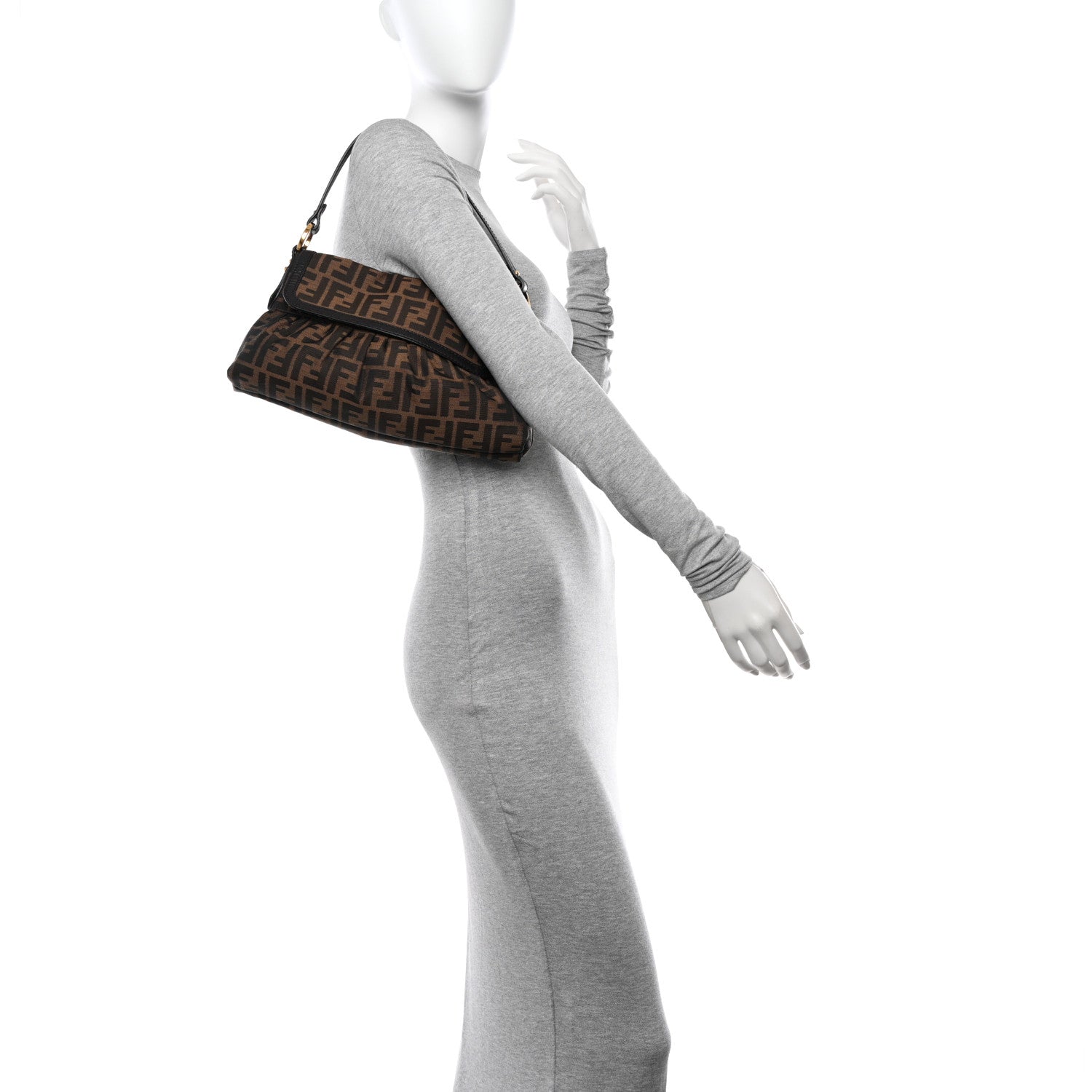 Fendi Zucca Small Chef Shoulder Bag Tobacco 2 of 10
