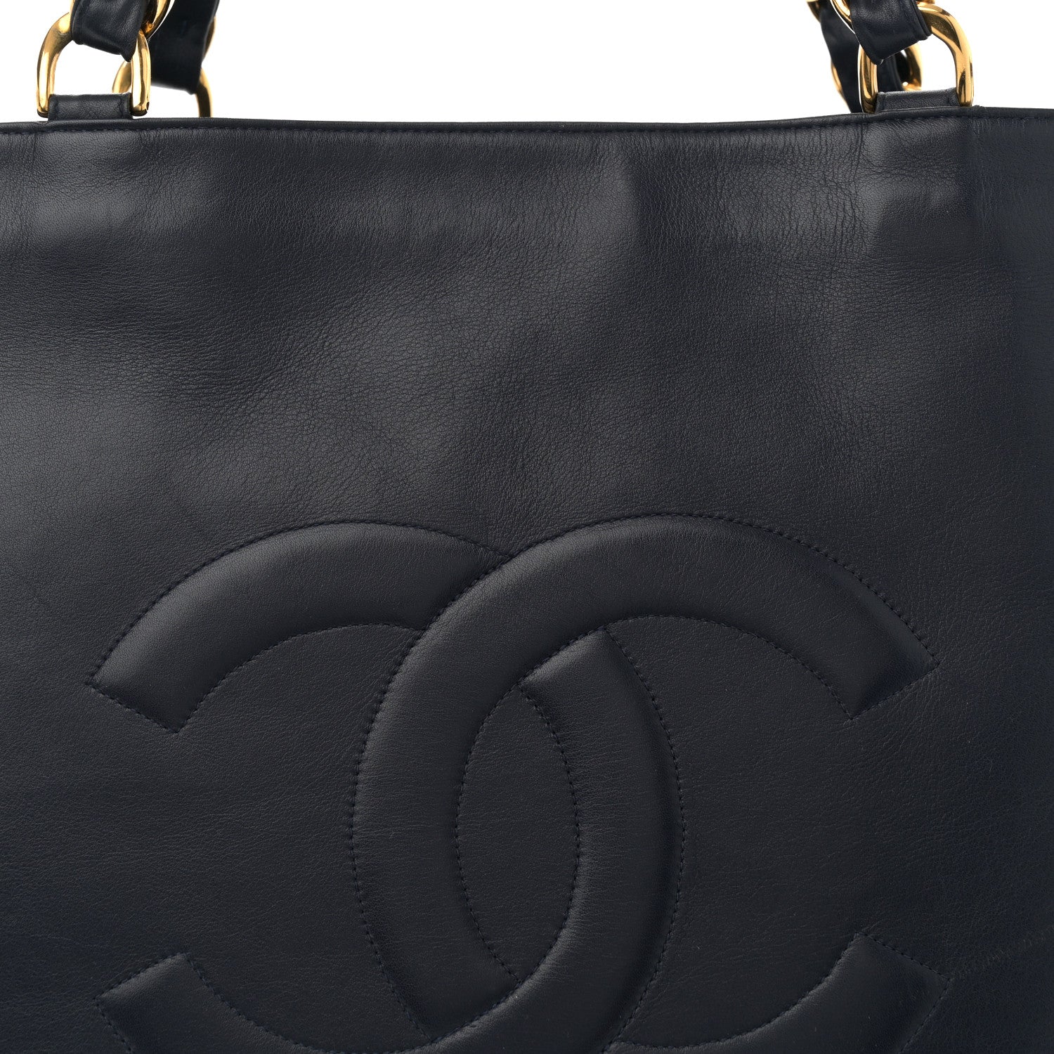 Chanel Lambskin CC Tote Navy 8 of 11