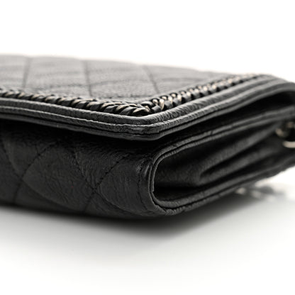 Chanel Calfskin Quilted Chain Around Boy Wallet On Removable Chain WOC Black 12 of 12